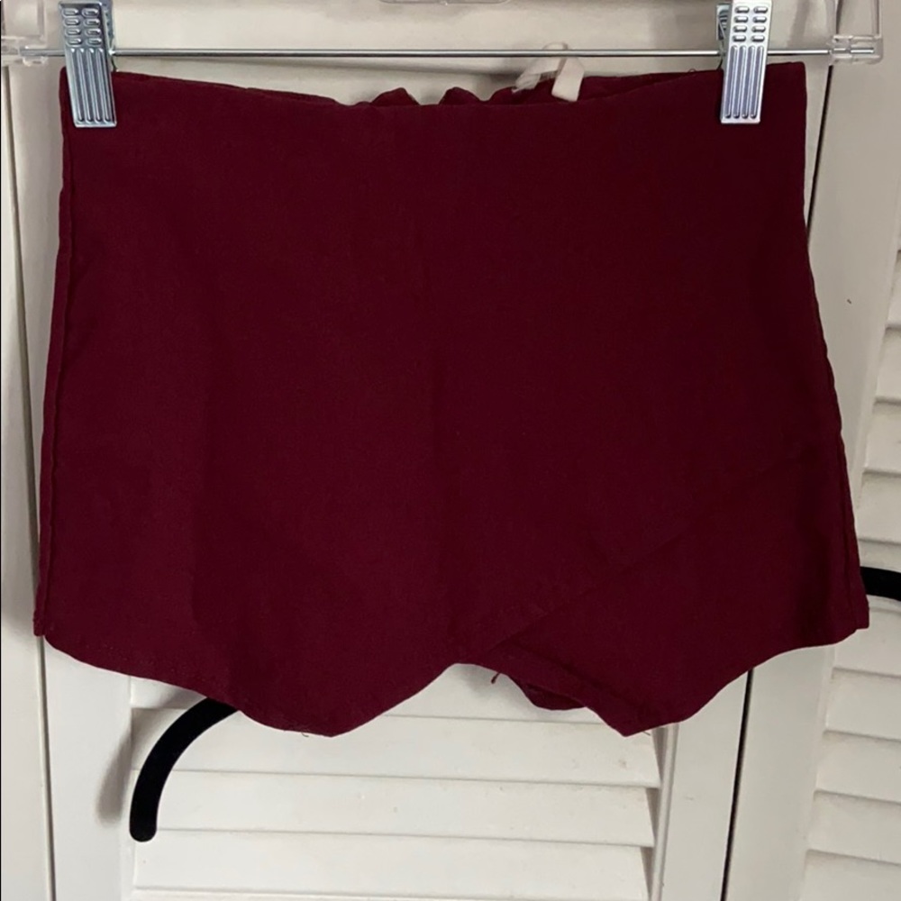Maroon envelope skort